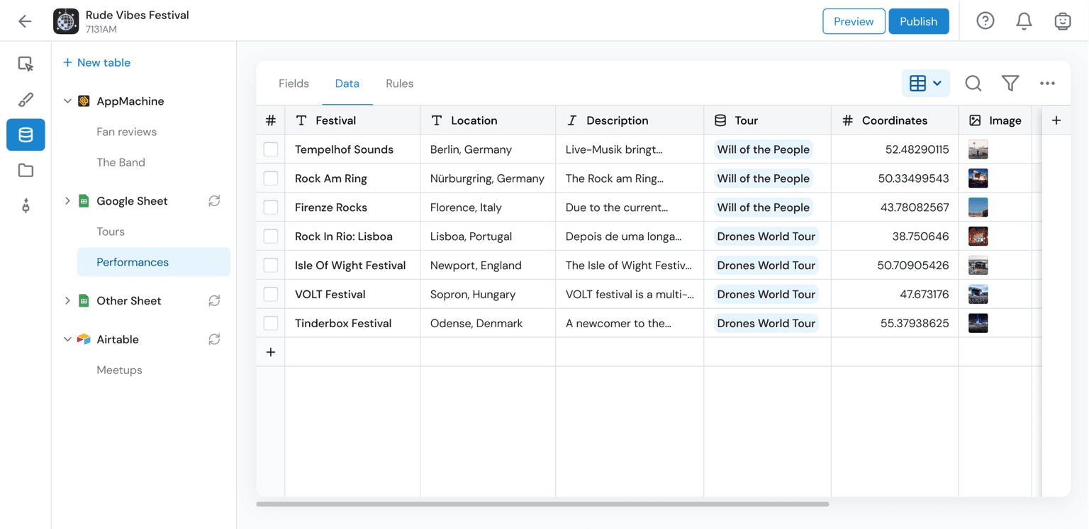 Manage your data as a spreadsheet